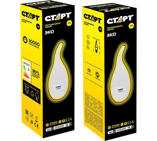 СТАРТ (17267) LEDFlameE14 10W 30 WS черный