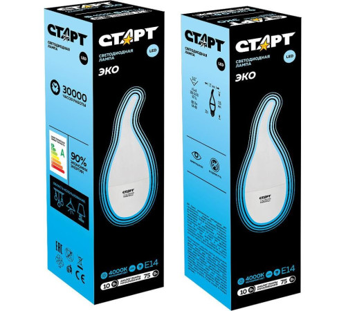 СТАРТ (17266) LEDFlameE14 10W 40 WS черный