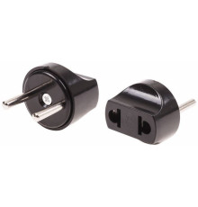 REXANT (11-1067) переходник с евро А/F на вилку С1 CEE 7/2 Питер 6А б/з черный