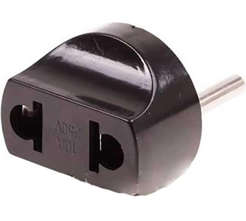 REXANT (11-1067) переходник с евро А/F на вилку С1 CEE 7/2 Питер 6А б/з черный