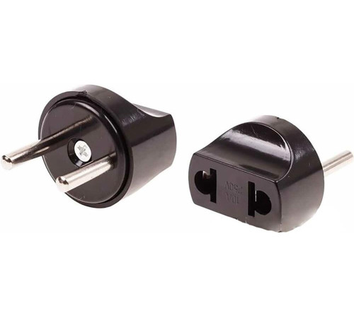 REXANT (11-1067) переходник с евро А/F на вилку С1 CEE 7/2 Питер 6А б/з черный