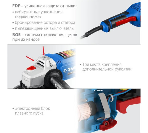 ЗУБР УШМ-П180-2000 П 2000 Вт, d180 мм, УШМ, Профессионал