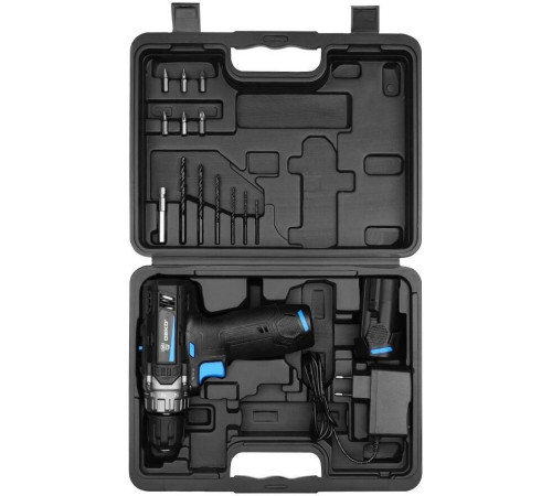 DEKO DKCD12V PRO в кейсе + оснастка 13 шт, 12В, 2х2.0Ач 083-1007
