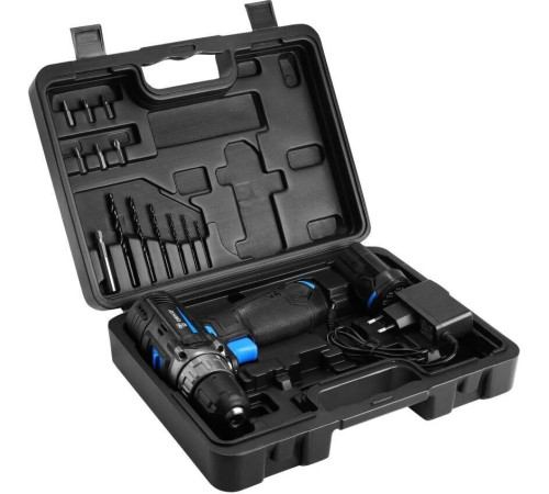 DEKO DKCD12V PRO в кейсе + оснастка 13 шт, 12В, 2х2.0Ач 083-1007