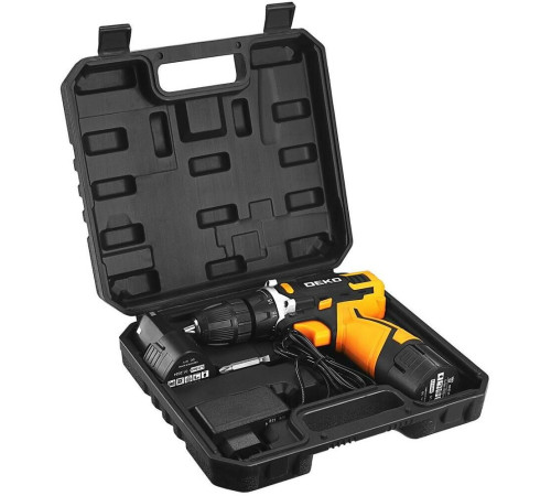 DEKO DKCD12V в кейсе, 12В, 2х1.5Ач 083-1006