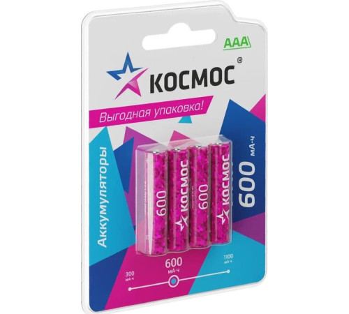 КОСМОС KOCR03NIMH600mAh4BL фуксия