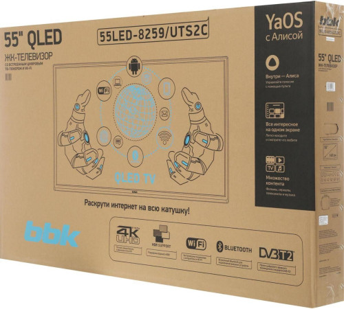 BBK 55LED-8259/UTS2C QLED SMART TV Android Ultra HD безрамочный