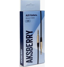 AKSBERRY (6900226040016) X175, jack 3.5mm-jack 3.5mm, круглый в силиконовой оплетке,1м , черный