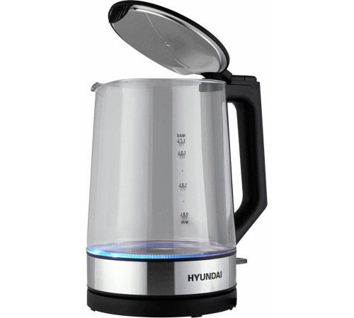 HYUNDAI HYK-G8808 1.7л. 2200Вт черный/серебристый (стекло)