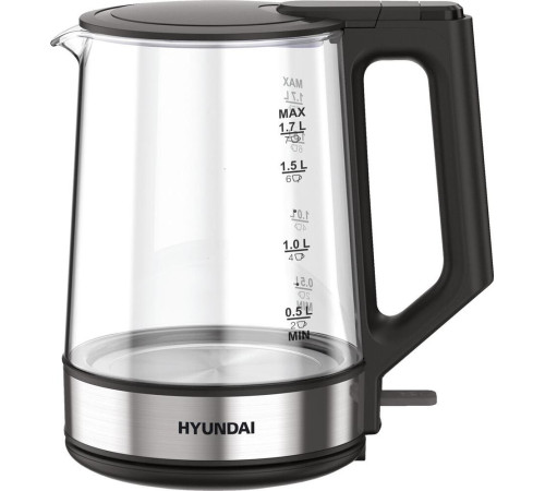 HYUNDAI HYK-G8808 1.7л. 2200Вт черный/серебристый (стекло)