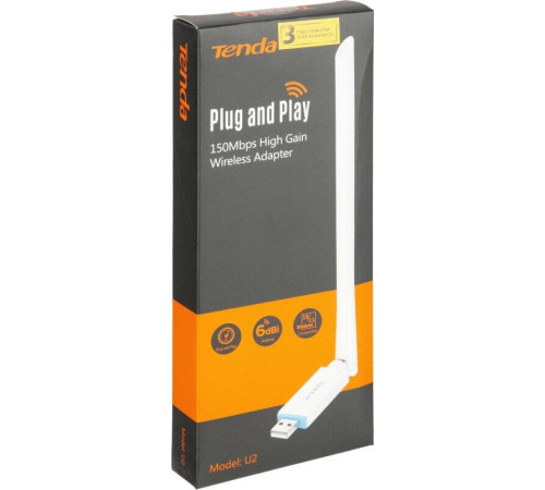 Wi-Fi адаптер TENDA U2 Wi-Fi N150 белый