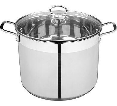 MALLONY Кастрюля CULINARIA, объем 12,9 л, из нерж стали с крышкой жаропрочного стекла (105803)