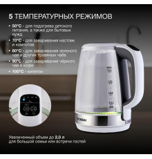 HYUNDAI HYK-G8880 2л. 2200Вт серый/серебристый корпус: стекло