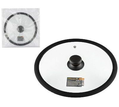 Крышка MALLONY Крышка стеклянная C-type с силиконовым ободком CAPPELLO-C, 28 см (003663)