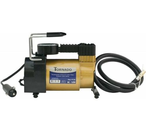 TORNADO АC-580 10 A, 35 л/мин, 140 PSI, 12В металл. корпус (с сумкой) 44199