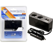 NOVA BRIGHT электропитания от прикуривателя 2 гнезда + 2 USB-порта, 12В 39888