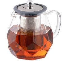 LEONORD Чайник заварочный, AROMA, 820 мл из боросиликатного стекла, корпус с гранями (106791)