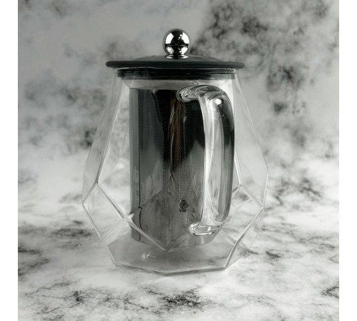 LEONORD Чайник заварочный, AROMA, 820 мл из боросиликатного стекла, корпус с гранями (106791)