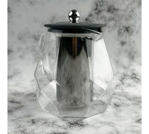 LEONORD Чайник заварочный, AROMA, 820 мл из боросиликатного стекла, корпус с гранями (106791)
