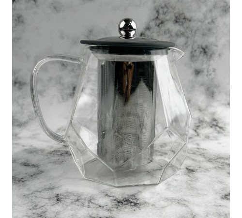 LEONORD Чайник заварочный, AROMA, 820 мл из боросиликатного стекла, корпус с гранями (106791)