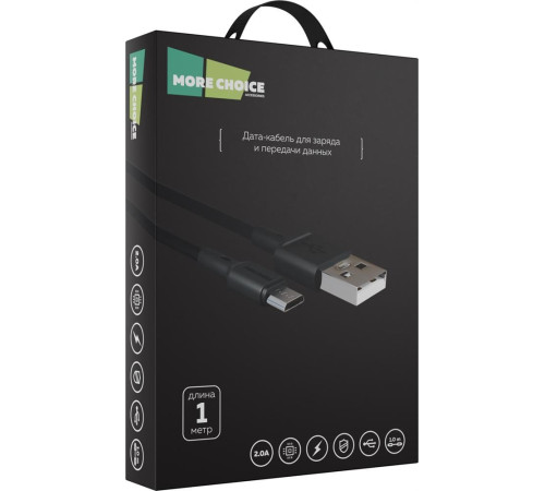 MORE CHOICE (4610196408168) K19m USB 2.0A для micro USB - 1м Black