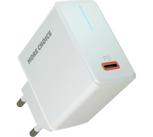 MORE CHOICE (4610196408632) NC60 1USB-C 3.0A PD 20W быстрая зарядка White