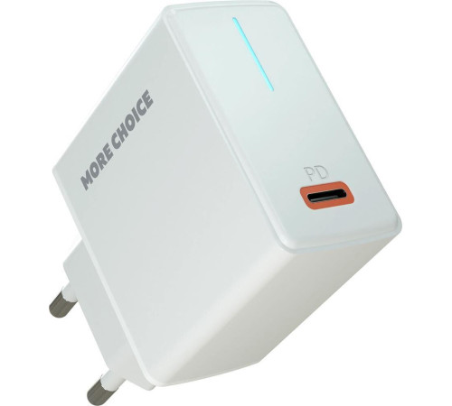MORE CHOICE (4610196408632) NC60 1USB-C 3.0A PD 20W быстрая зарядка White