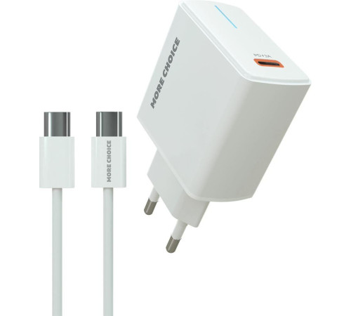 MORE CHOICE (4610196408915) NC60a 1USB-C 3.0A PD 20W быстрая зарядка для Type-C White