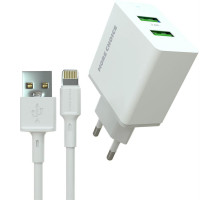 MORE CHOICE (4610196409028) NC11i СЗУ 2USB 2.4A для Lightning 8-pin White