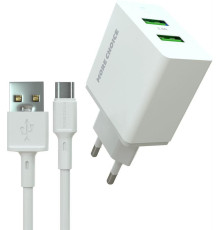 MORE CHOICE (4610196409042) NC11a СЗУ 2USB 2.4A для Type-C White
