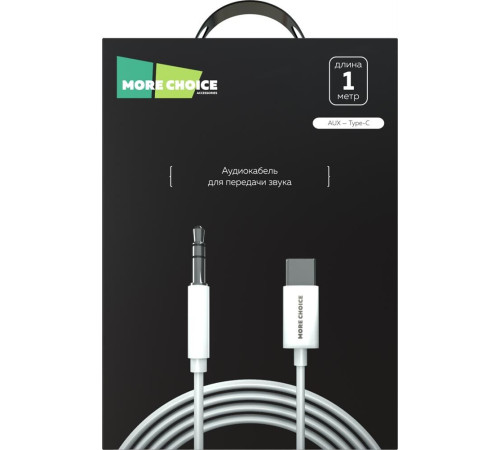 MORE CHOICE (4610196409851) UK28a AUX 3.5mm Type-C 1м White