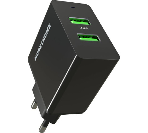 MORE CHOICE (4610196409868) NC11 СЗУ 2USB 2.4A Black Black