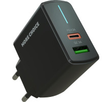 MORE CHOICE (4610196409943) NC61 СЗУ 1USB+1USB-C 3.0A PD 20W+QC3.0 быстрая зарядка Black