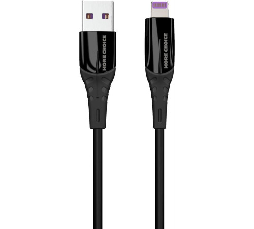 Кабель MORE CHOICE (4620202550019) K35i USB 2.4A для Lightning 8-pin силикон - 1м Black