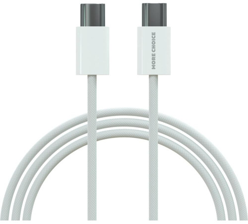 MORE CHOICE (4620202550378) K75a USB 3.0A PD 60W для Type-C Type-C нейлон 2м White
