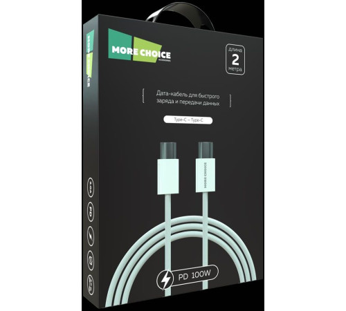 MORE CHOICE (4620202550392) K77a нейлон USB 3.0A PD 100W для Type-C Type-C 2м White