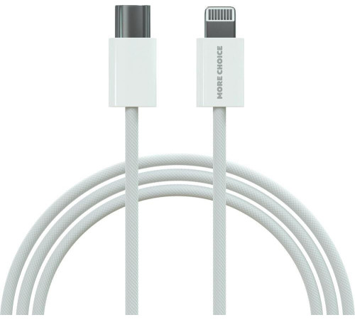MORE CHOICE (4620202550408) K73i USB 3.0A PD 20W для Lighting 8-pin Type-C - нейлон 1м White