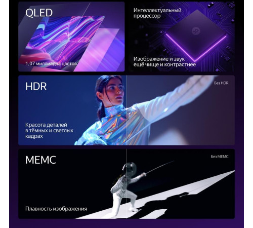 ЯНДЕКС YNDX-00101 Station Pro QLED SMART TV 4K Ultra HD безрамочный Яндекс