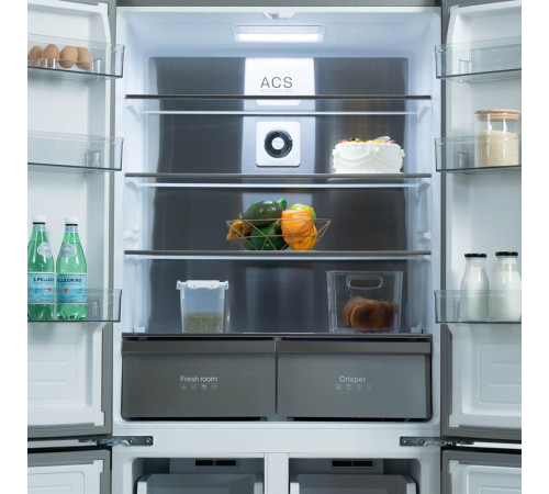 БИРЮСА CD 496 TWG 496л Текстурированное белое стекло