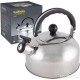 БЕЗ ТМ Чайник Casual, объем 2 л, из нерж стали со свистком, зеркальная полировка, (004259)