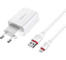 BOROFONE (6931474702470) B21Am White СЗУ 1USB 3.0A QC3.0 быстрая зарядка