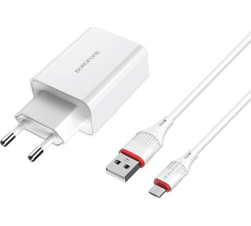 BOROFONE (6931474702470) B21Am White СЗУ 1USB 3.0A QC3.0 быстрая зарядка