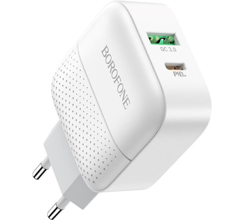 BOROFONE (6931474727343) BA46A White СЗУ 1USB 3.0A QC3.0 быстрая зарядка