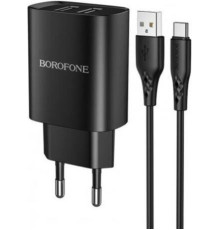 BOROFONE (6931474741219) BN2a Black СЗУ 2USB 2.1A