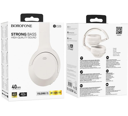 BOROFONE (6941991109935) BO26 Bluetooth 5.3 Milky White