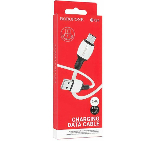 BOROFONE (6974443386790) BX84 USB 2.4A microUSB 1м белый