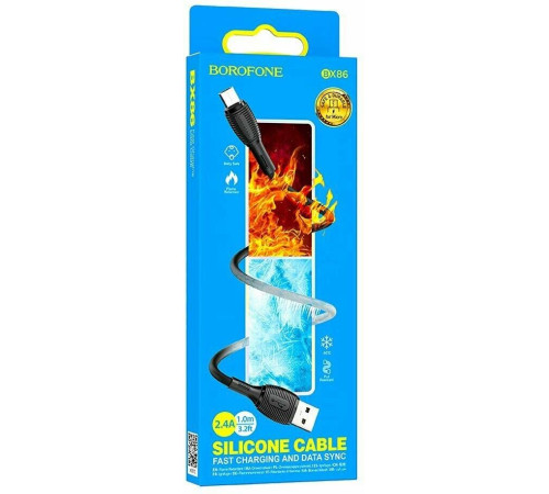 BOROFONE (6974443388800) BX86 USB 2.4A microUSB 1м черный
