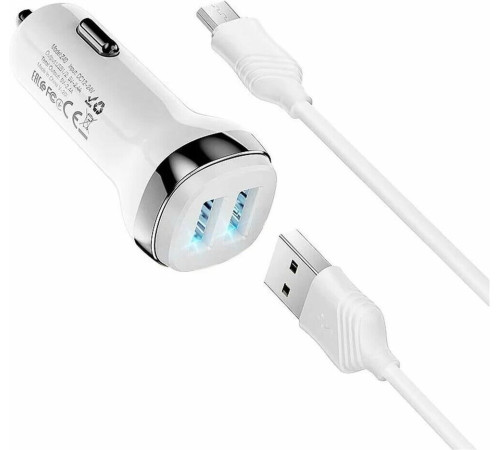 HOCO (6931474739704) Z40 White АЗУ 2USB 2.4A для micro USB