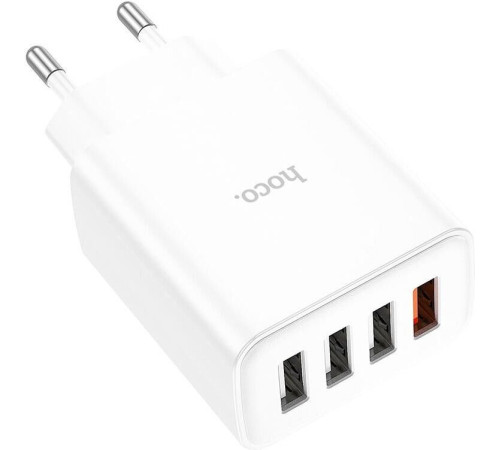 HOCO (6931474777713) C102A White СЗУ 4USB 2.1A QC3.0 быстрая зарядка