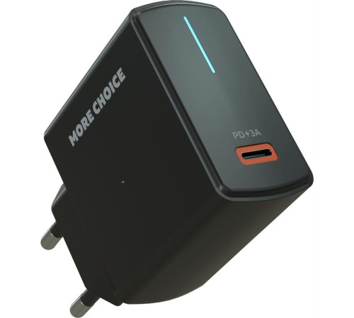 MORE CHOICE (4610196409912) NC60a Black - СЗУ 1USB-C 3.0A PD 20W быстрая зарядка для Type-C